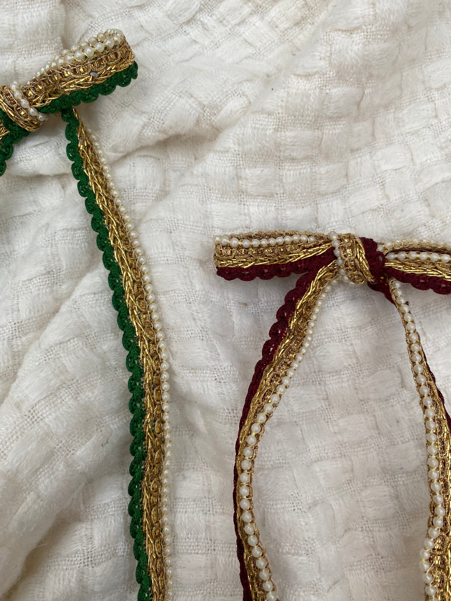 Jiya Green and Red Hair Bow Set