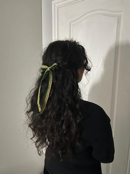 Jiya Green Hair Bow